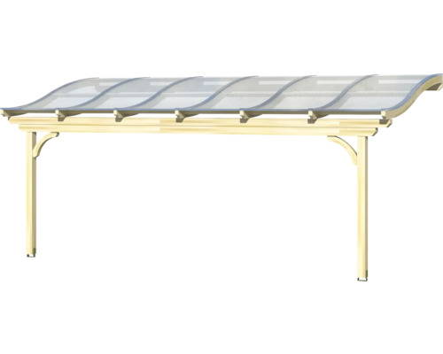 Carport en bois avec toit transparent