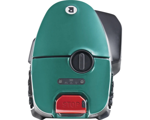 Tracteur de pelouse robot avec bouton d''arrêt