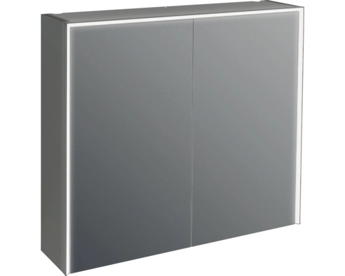 Armoire de toilette Jungborn QUATTRO SEDICI NOVE 80 x 20 x 70 cm noir mat 2 portes led IP 44
