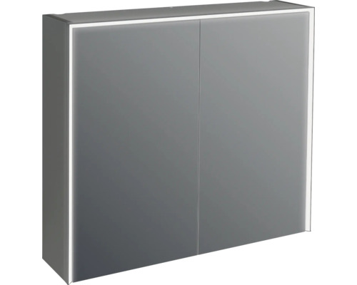 Spiegelschrank Jungborn QUATTRO SEDICI NOVE 80 x 20 x 70 cm schwarz matt 2-türig LED IP 44