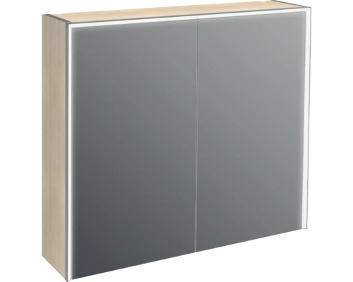 Armoire de toilette Jungborn QUATTRO SEDICI NOVE 80 x 20 x 70 cm tabacco 2 portes led IP 44