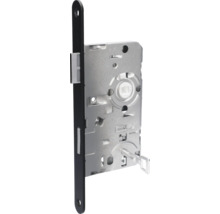 Serrure à encastrer pour porte intérieure droite BB dimension de broche 55 mm distance 72 mm têtière noir