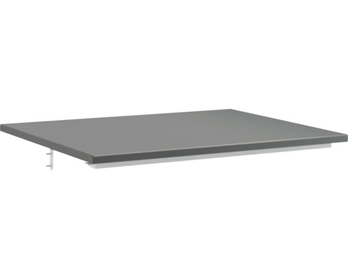 Jungborn Waschtischplatte QUATTRO 61 x 46 cm schwarz matt ohne Ausschnitt Ablageplatte mit Träger für den Innenbereich