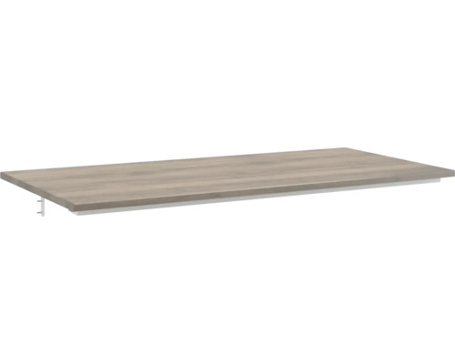 Plan de toilette Jungborn QUATTRO/NOVE 101 x 46 cm noyer brossé sans découpe Tablette avec support