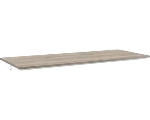 Plan de toilette Jungborn QUATTRO/NOVE 121 x 46 cm noyer brossé sans découpe Tablette d''étagère avec structure en bois