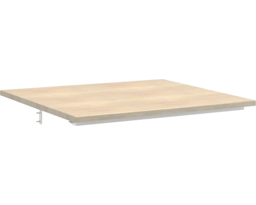 Jungborn Waschtischplatte SEDICI 61 x 50 cm Tabacco Eiche ohne Ausschnitt Holzregal mit Befestigung