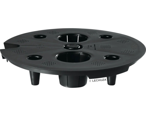 Fond de séparation Lechuza pour Classico Color 43 plastique noir Lechuza Plateau pour pots à herbes aromatiques avec plusieurs ouvertures