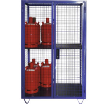 Gasflaschenschrank mit roten Gasflaschen