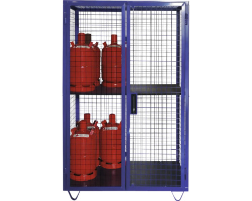 Armoire à bouteilles de gaz avec bouteilles de gaz rouges