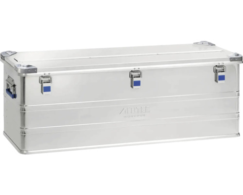 Boîte de transport en aluminium avec couvercle et fermetures