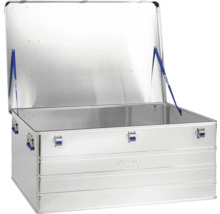 Geöffnete Aluminiumbox zur Aufbewahrung und zum Transport