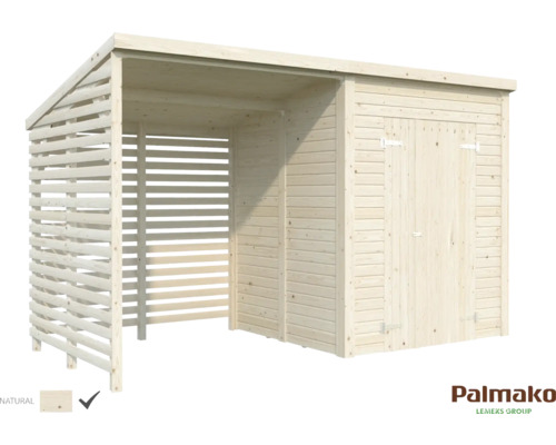 Holzgartenhaus mit Holzlager und Doppeltür