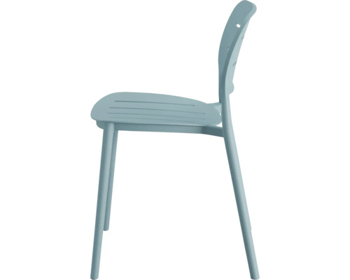 Stuhl aus Kunststoff, Seitenansicht