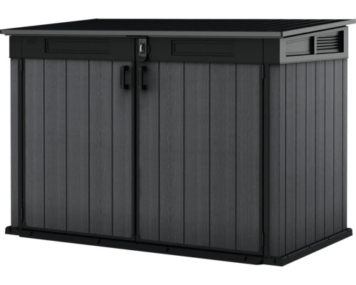 Cache-poubelles, garage à vélos Keter Cortina Mega Evotech 3 x 240 l avec ressorts pneumatiques 190,5 x 109,3 x 132,5 cm anthracite