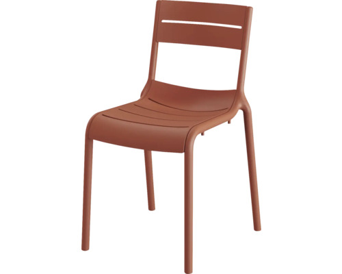 Chaise de terrasse Calor plastique 55 × 49 × 82 cm empilable terracotta