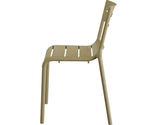 Gartenstuhl aus Kunststoff, Seitenansicht