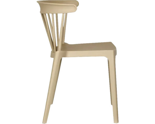 Stuhl aus Kunststoff, Seitenansicht