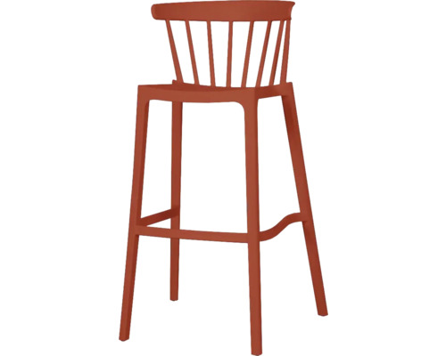 Tabouret de bar Windson Outdoor plastique 55×53×103 cm empilable terracotta Tabouret de bar en plastique avec dossier