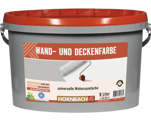 Peinture murale HORNBACH peinture pour mur et plafond blanche 5.0 l