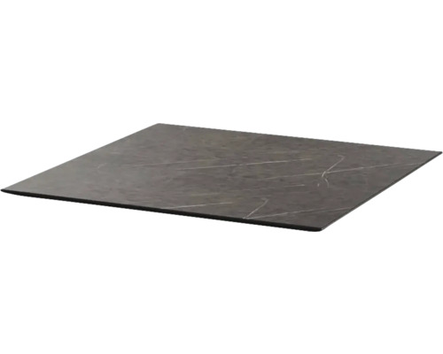 Plateau de table Midnight Marble HPL 70×70×1,2 cm carré noir