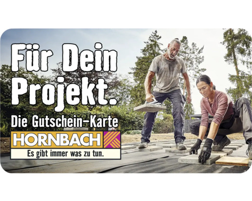 Gartenprojekt mit Pflastersteinen und Hornbach Gutschein-Karte