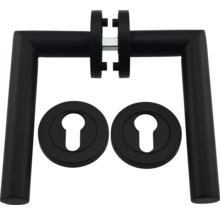 Garniture de poignée de porte avec rosettes à clé pour portes intérieures