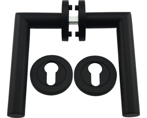 Garniture de poignée de porte avec rosettes à clé pour portes intérieures