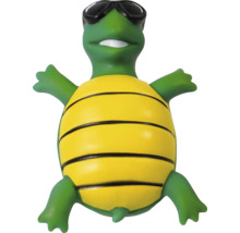 Tortue décorative verte avec lunettes de soleil et carapace jaune