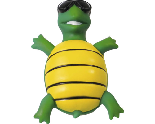 Tortue décorative verte avec lunettes de soleil et carapace jaune