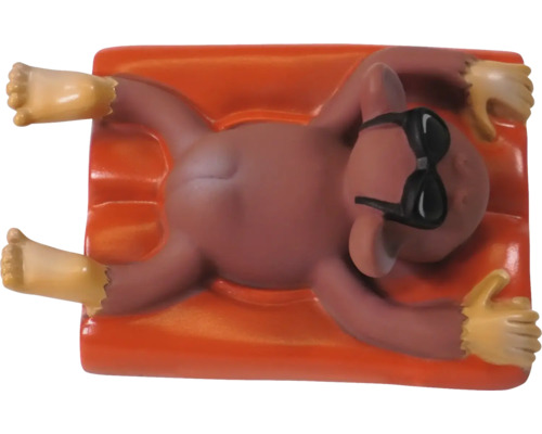 Figurine d''un singe avec des lunettes de soleil sur un matelas pneumatique
