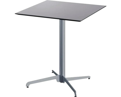 Terrassentisch X Cross eckig Aluminium, HPL 70×70×73,2 cm grau