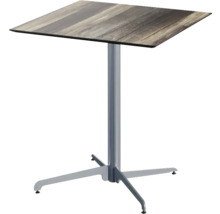 Quadratischer Stehtisch mit Metallfuß und Tischplatte