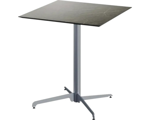 Terrassentisch X Cross Midnight Marble eckig Aluminium, HPL 70×70×73,2 cm klappbar grau Terrassentisch X Cross Midnight Marble eckig Aluminium, HPL 70×70×73,2 cm klappbar grau