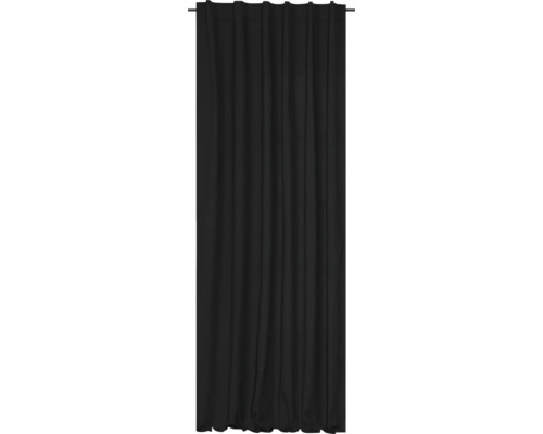 Rideau avec galon fronceur Canvas noir 140x280 cm