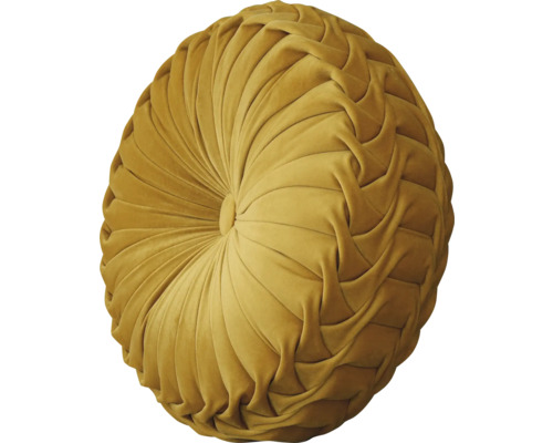 Coussin décoratif rond avec tissu froncé
