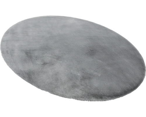 Grauer ovaler Teppich