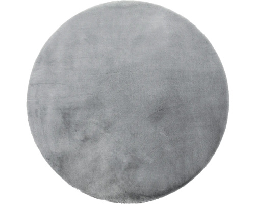 Runder, grauer Teppich mit weicher Oberfläche