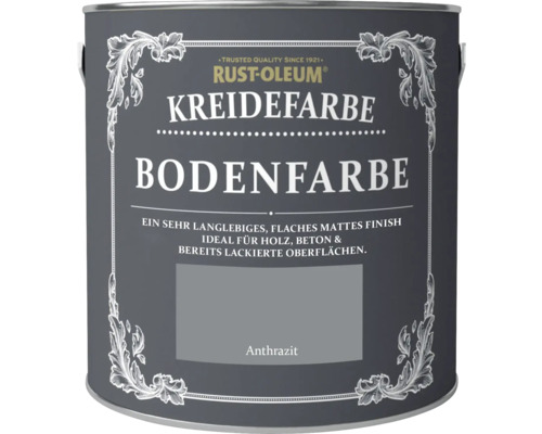 Peinture craie pour sol Rust-Oleum anthracite 2,5 l Peinture à la craie pour sol Rust-Oleum anthracite en pot