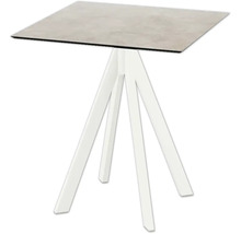 Quadratischer Tisch mit weißem Gestell