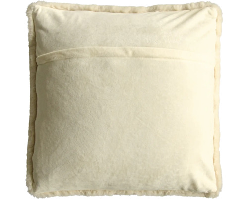 Quadratisches Dekokissen mit Fellrand