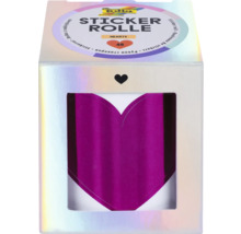 Rouleau d''autocollants Folla avec 48 autocollants en forme de cœur dans un emballage