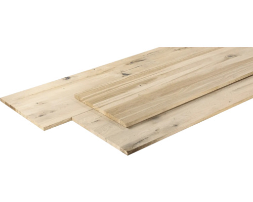 Leimholz Eiche Vintage durchgehende Lamellen 2400x300x27 mm Holzplatten aus Eiche
