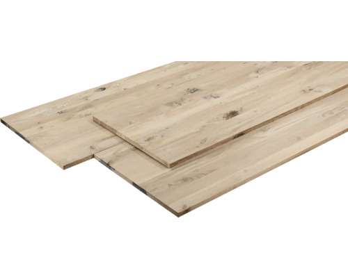 Leimholz Eiche Vintage durchgehende Lamellen 2400x400x27 mm Verleimte Holzplatten aus Eiche