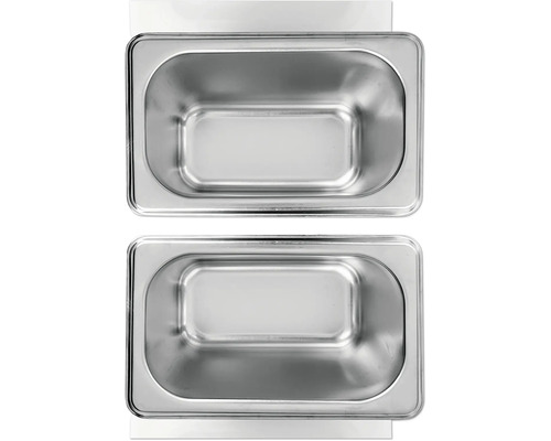 Deux récipients en acier inoxydable pour la restauration