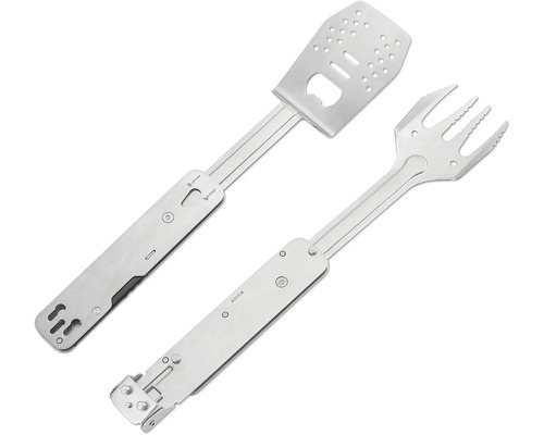 Grillbesteck Set mit Wender und Gabel aus Edelstahl