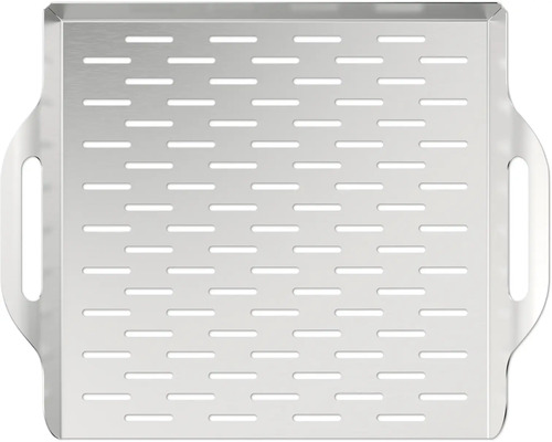 Poêle à griller carrée en acier inoxydable avec poignées et trous