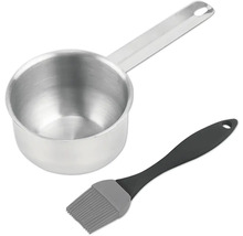 Aluminiumtopf mit Griff und Silikonpinsel