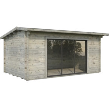 Abri de jardin Palmako Ines 13,7 m² porte coulissante verre isolant avec plancher 524 x 379 cm gris