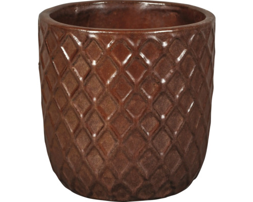 Pot de fleurs en céramique avec motif losanges