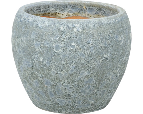 Pot de fleurs rond en céramique avec surface structurée